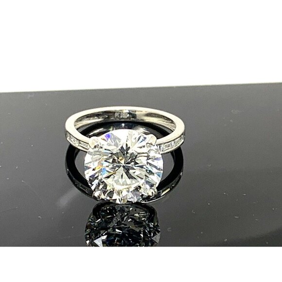 Engagement Ring Platinum Lab Grown HUGE Diamond 5.70ctw IGI Certified Size 6 - Picture 1 of 13